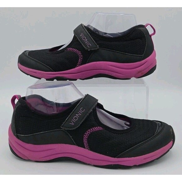 Vionic Womens 334 Sunset Mary Jane Black 9032 Low Top Hook & Loop Fasteners 7.5 - Picture 1 of 9